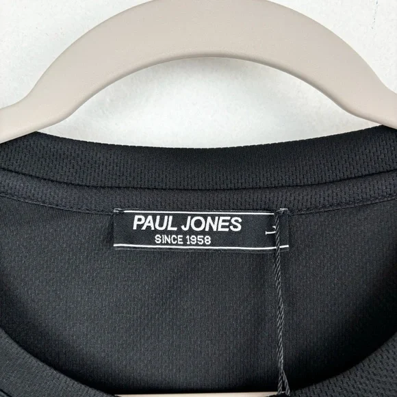 NWT Paul Jones Men's Black Mesh Dashiki Athletic Shirt Sz L - Picture 5 of 7